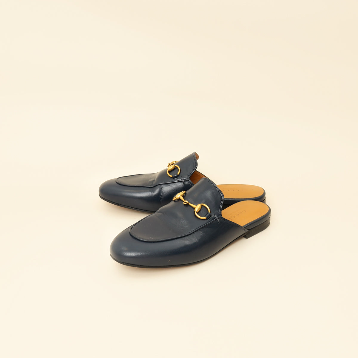 Gucci Navy Blue Princetown Mules 35.5-Gucci-THE CLOSET