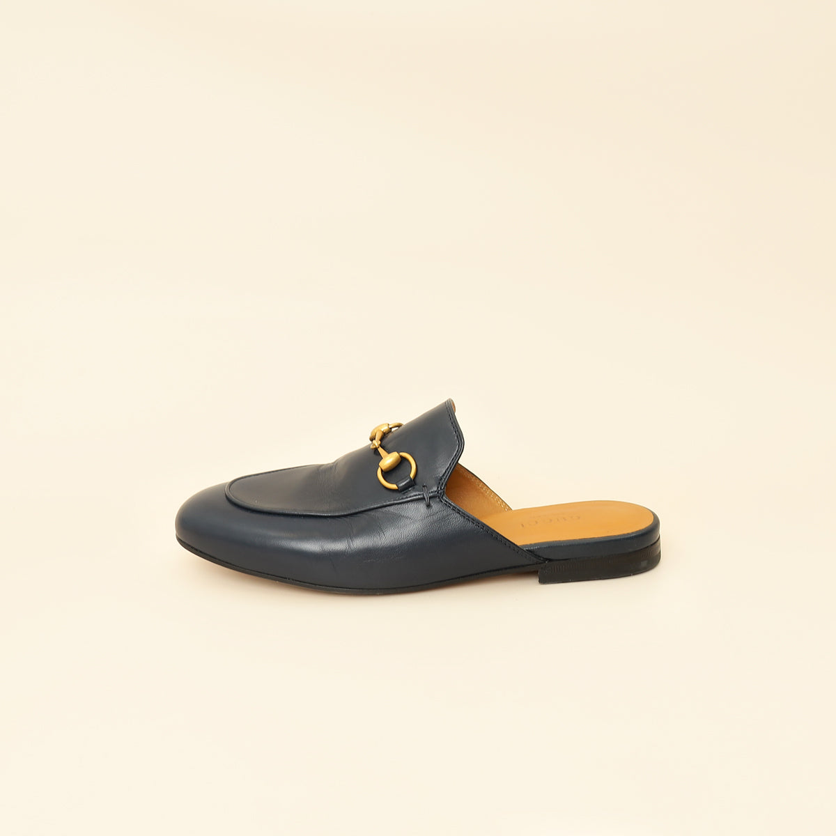 Gucci Navy Blue Princetown Mules 35.5-Gucci-THE CLOSET