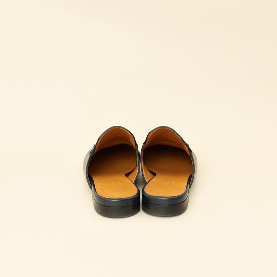 Gucci Navy Blue Princetown Mules 35.5-Gucci-THE CLOSET