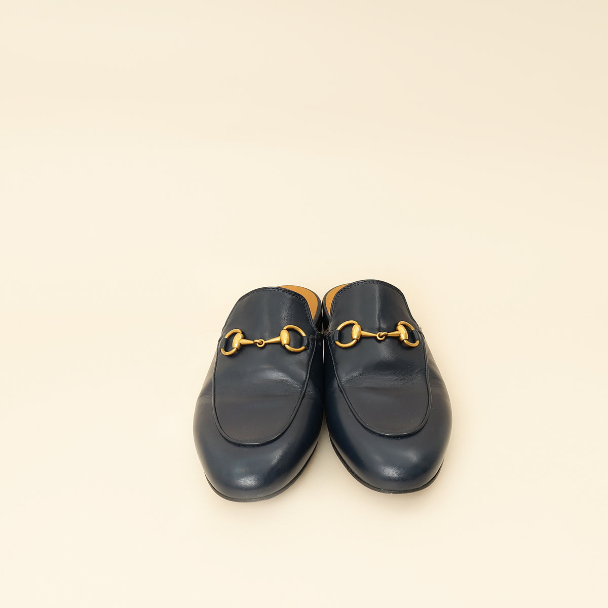 Gucci Navy Blue Princetown Mules 35.5-Gucci-THE CLOSET