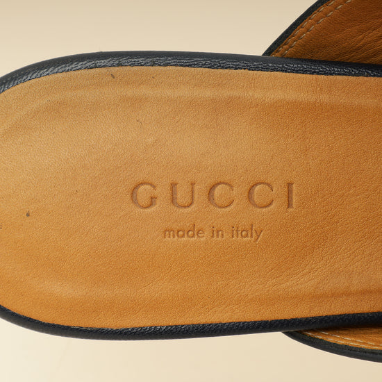 Gucci Navy Blue Princetown Mules 35.5-Gucci-THE CLOSET