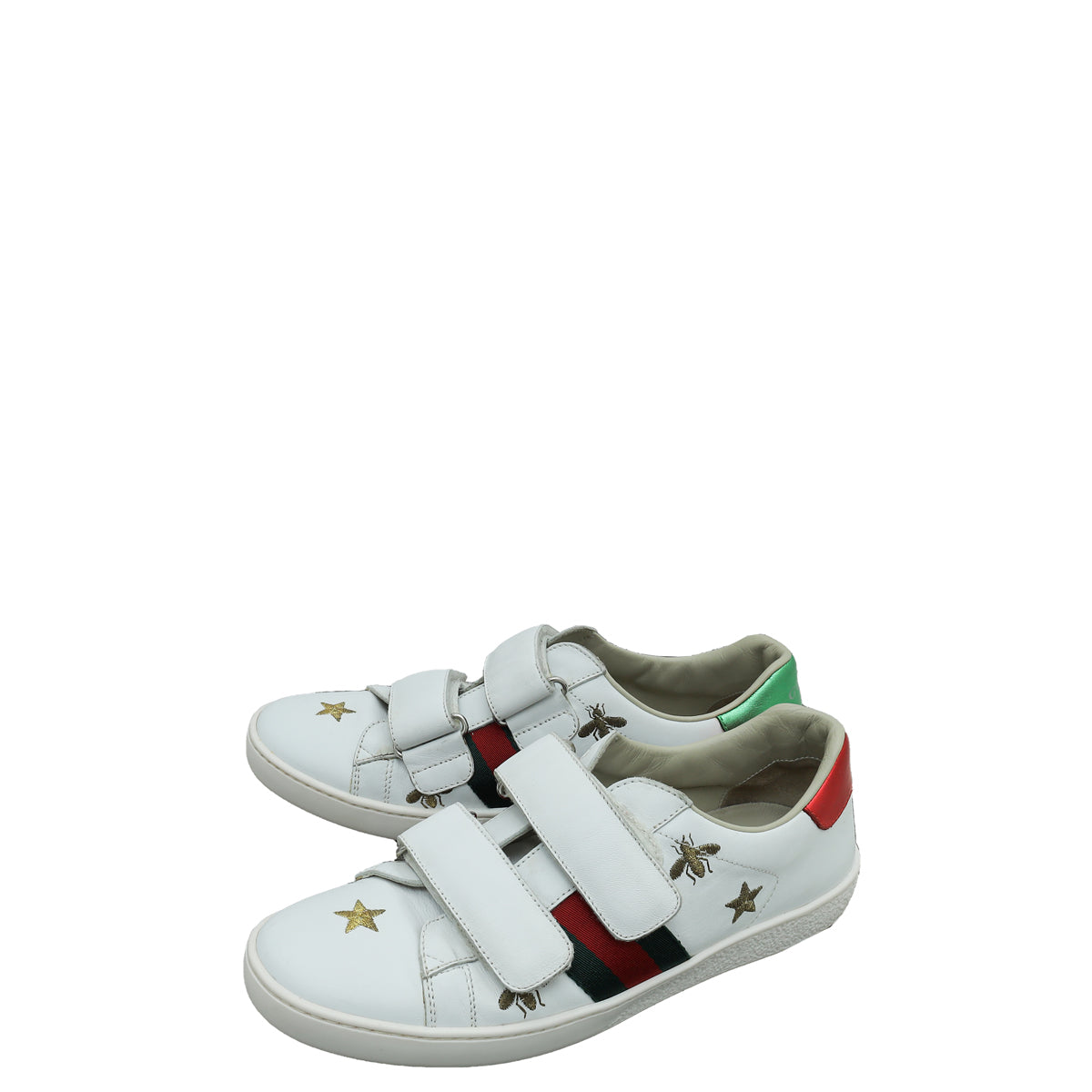 Gucci White Stars & Bees Ace Velcro Sneakers 35-Gucci-THE CLOSET