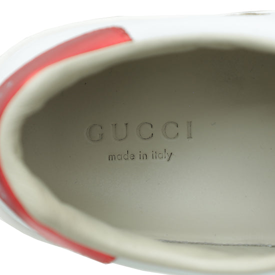 Gucci White Stars & Bees Ace Velcro Sneakers 35