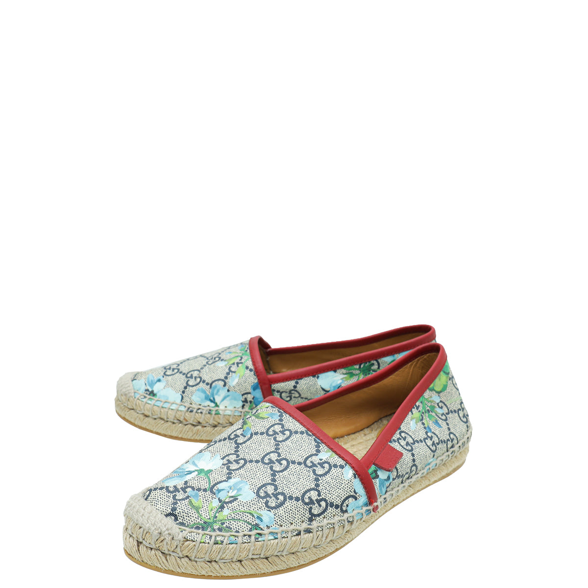 Gucci Bicolor GG Blooms Print Flat Espadrille 35-Gucci-THE CLOSET