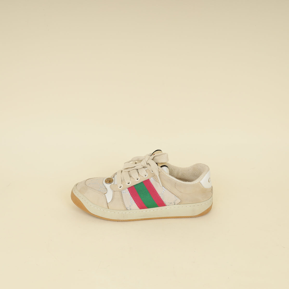 Gucci Beige GG Screener Sneaker 35-Gucci-THE CLOSET