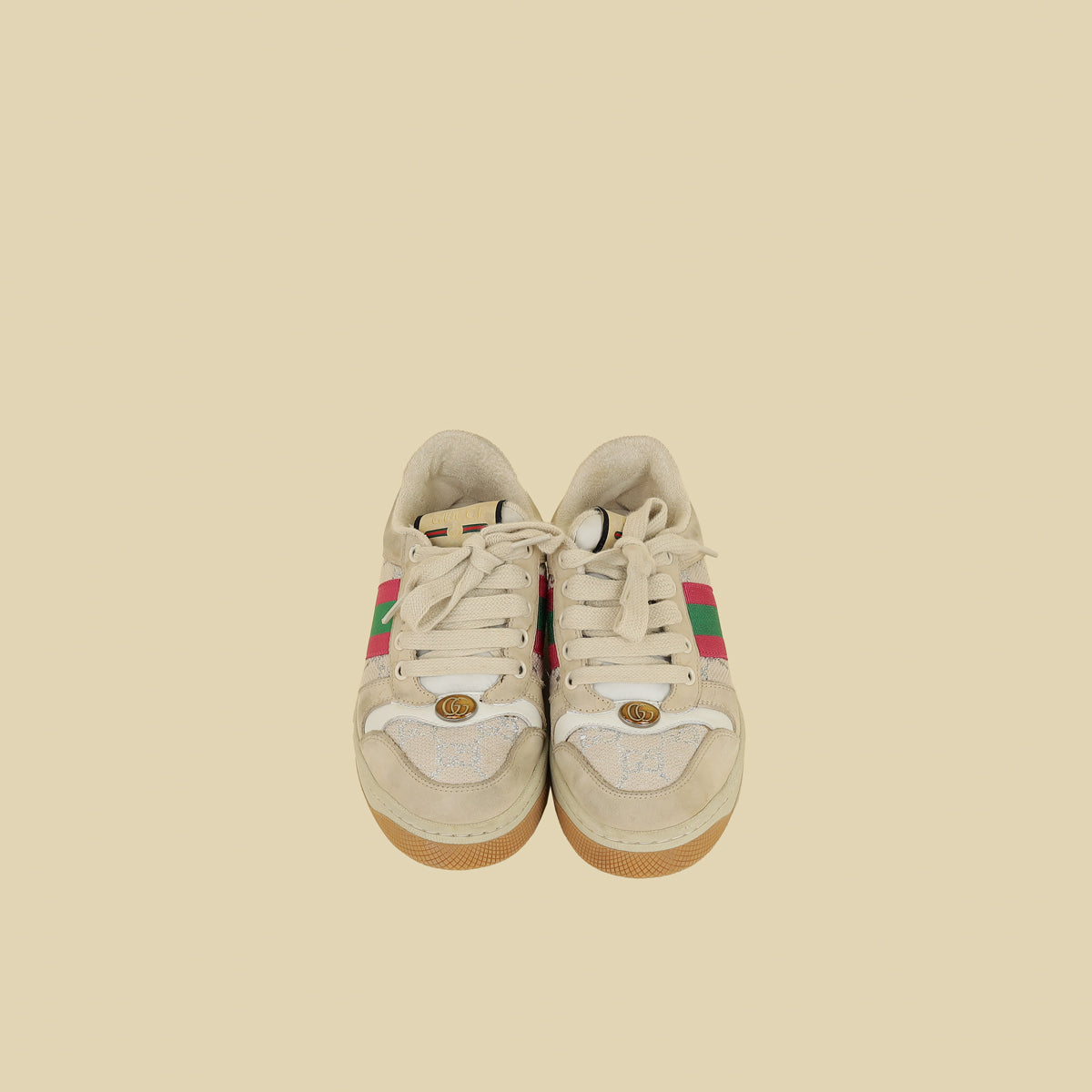 Gucci Beige GG Screener Sneaker 35-Gucci-THE CLOSET