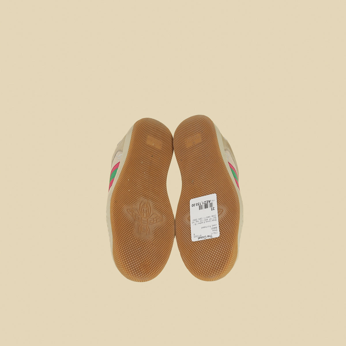 Gucci Beige GG Screener Sneaker 35-Gucci-THE CLOSET