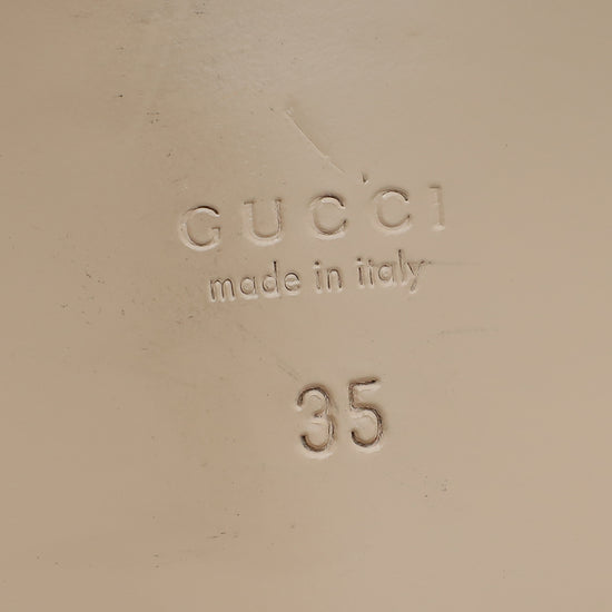 Gucci Off White Interlocking G Cut Out Slide Sandal 35