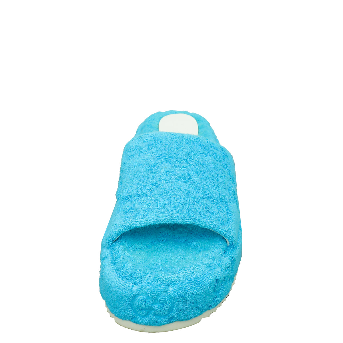 Gucci Sky Blue GG Terry Platform Slides 36.5-Gucci-THE CLOSET