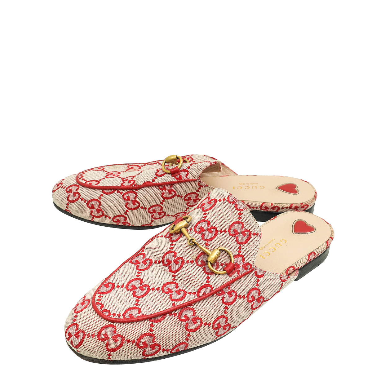 Gucci Red Ebony GG Princetown Mules 36.5-Gucci-THE CLOSET