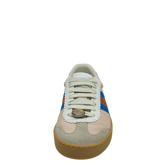 Gucci Light Pink Multicolor G74 Web Low Top Sneaker 36.5