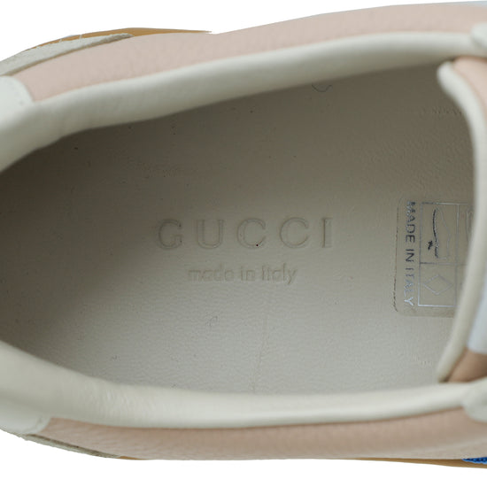 Gucci Light Pink Multicolor G74 Web Low Top Sneaker 36.5