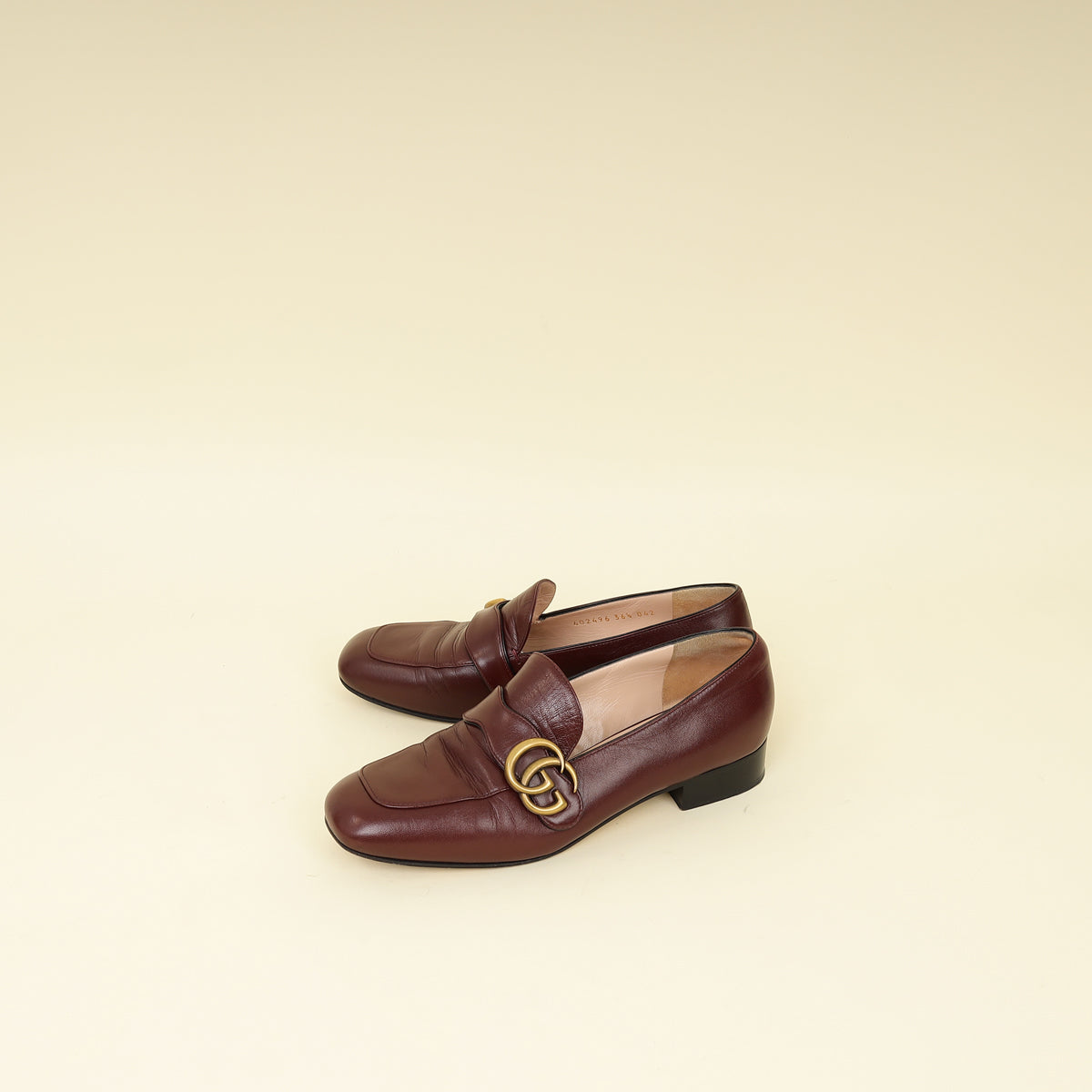 Gucci Burgundy GG Marmont Loafers 36.5-Gucci-THE CLOSET
