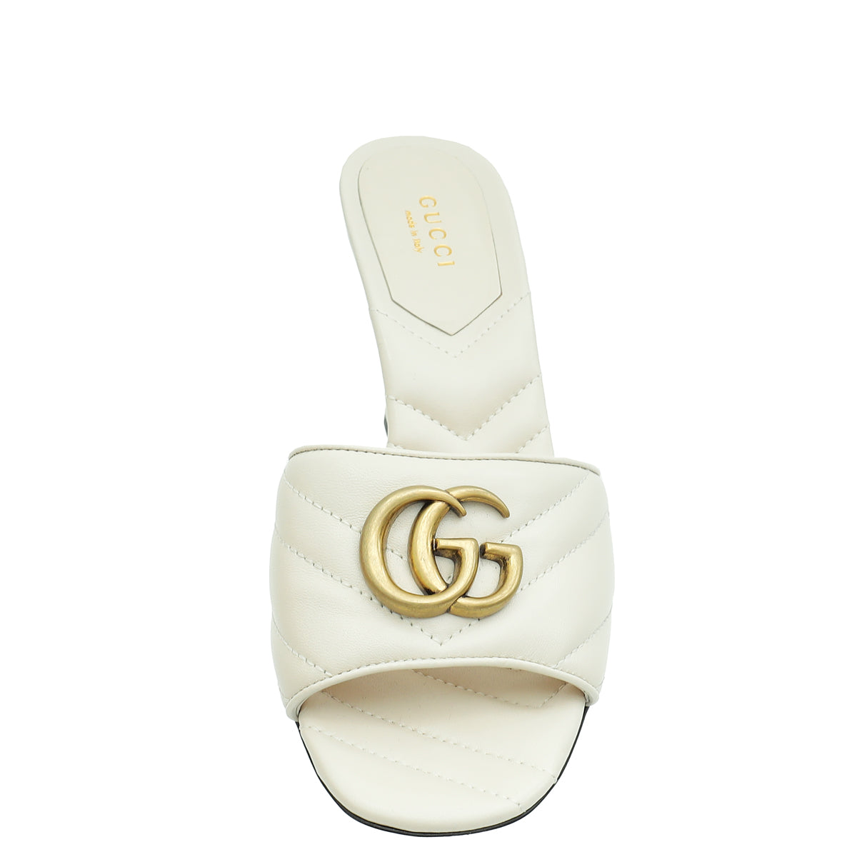 Gucci Ivory GG Marmont Slide Heeled Mules 36.5-Gucci-THE CLOSET