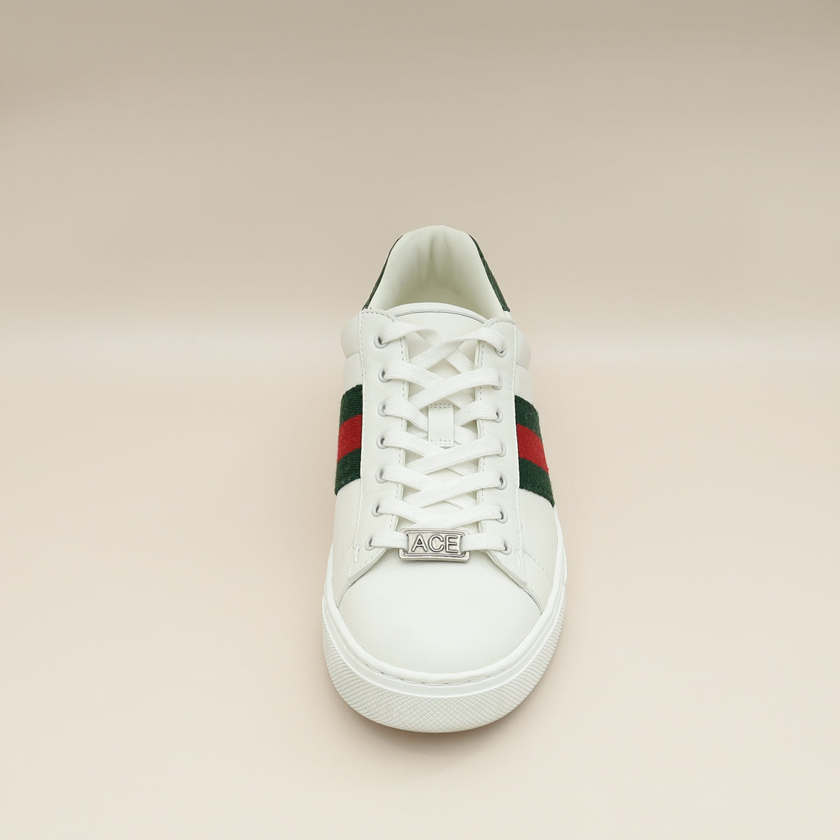 Gucci White Ace With Web Trainer Sneaker 36.5-Gucci-THE CLOSET