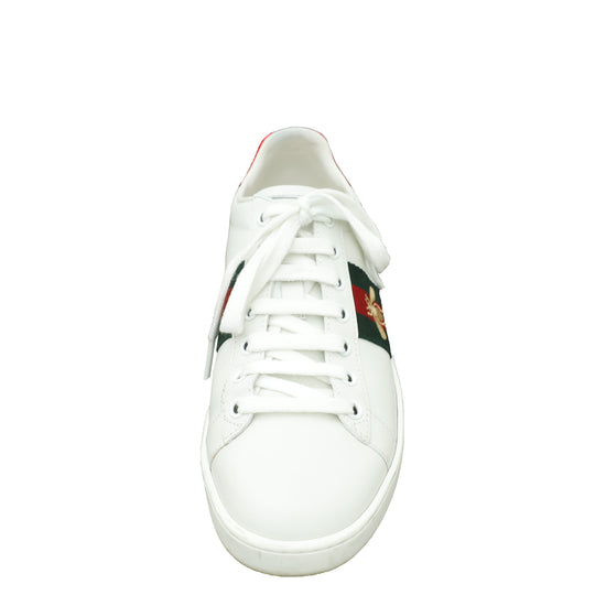 Gucci White Ace Bee Embroidered Sneaker 36.5