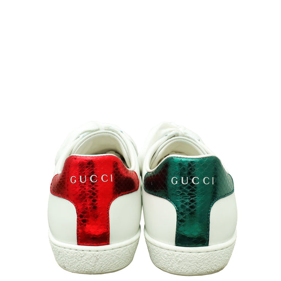 Gucci White Ace Bee Embroidered Sneaker 36.5