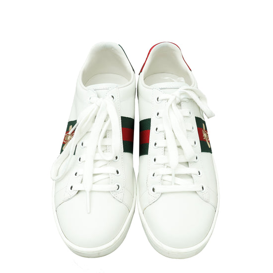 Gucci White Ace Bee Embroidered Sneaker 36.5