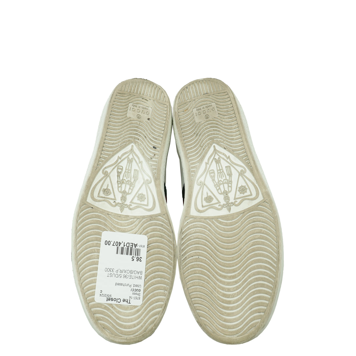 Gucci White Ace Bee Embroidered Sneaker 36.5