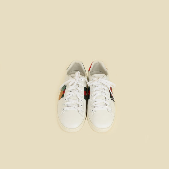 Gucci White Ace Pineapple x Ladybug Embroidered Sneakers 36.5-Gucci-THE CLOSET