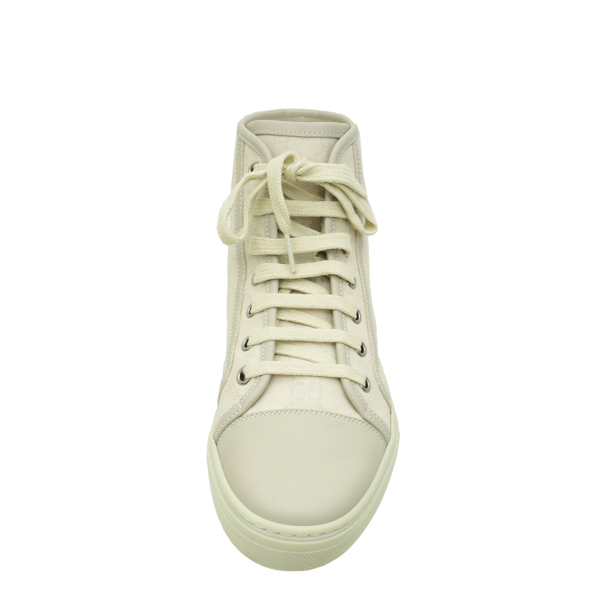 Gucci Greige GG High Cut Sneakers 36-Gucci-THE CLOSET