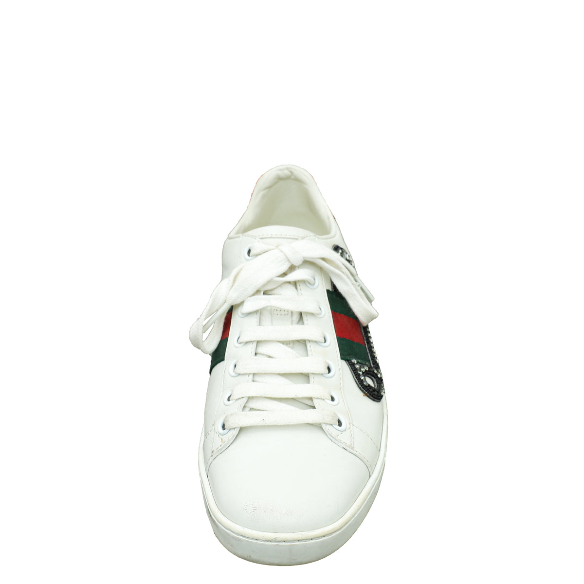 Gucci White Ace Pin Crystal Embroidered Sneaker 36-Gucci-THE CLOSET