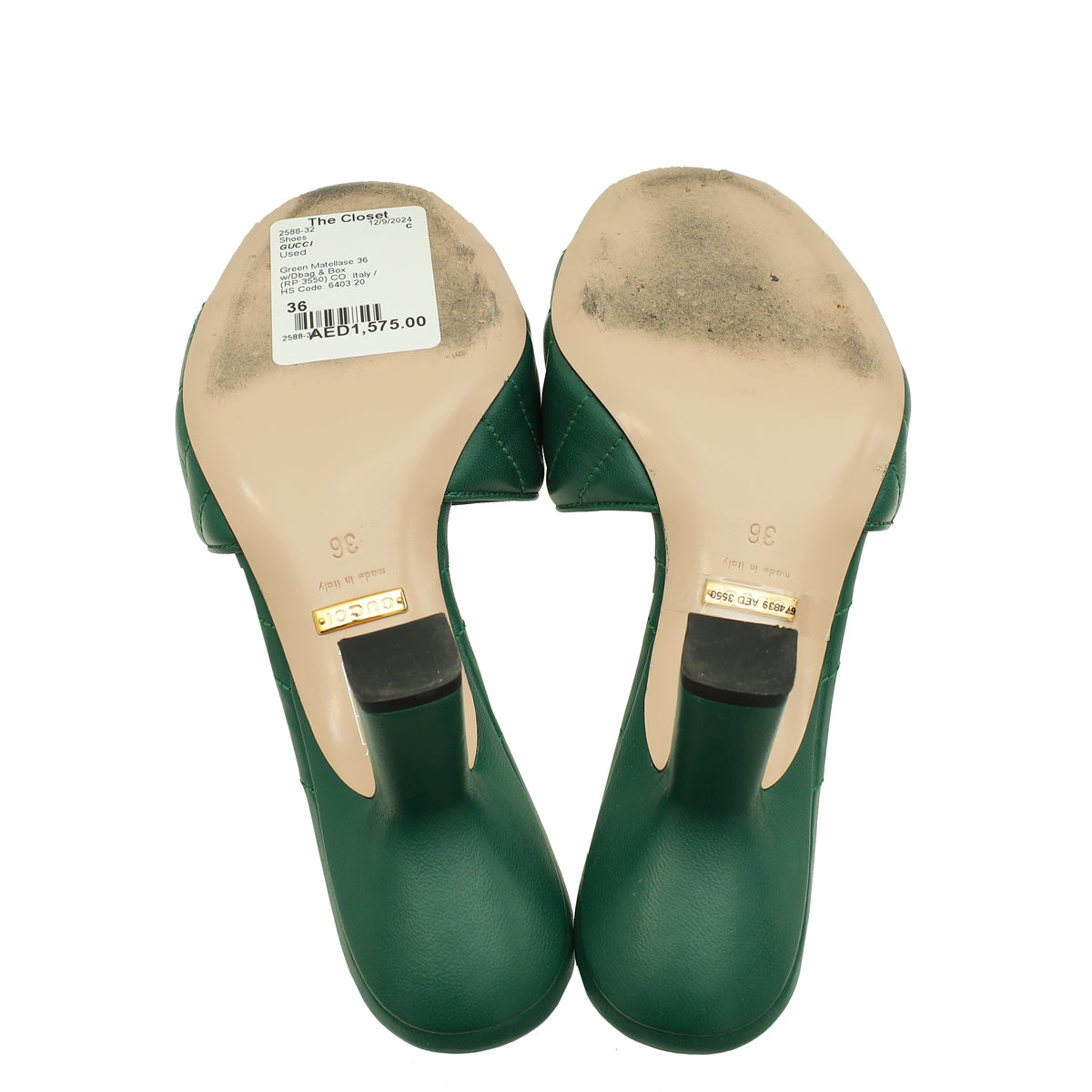 Gucci Green GG Marmont Heeled Mules 36 – THE CLOSET