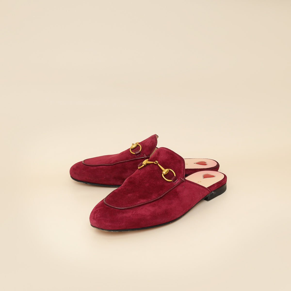 Gucci Burgundy Princetown Mules 36