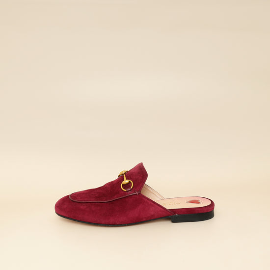 Gucci Burgundy Princetown Mules 36-Gucci-THE CLOSET