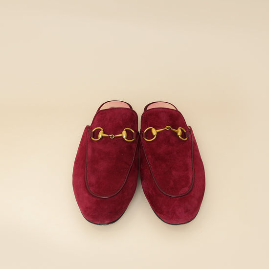 Gucci Burgundy Princetown Mules 36-Gucci-THE CLOSET