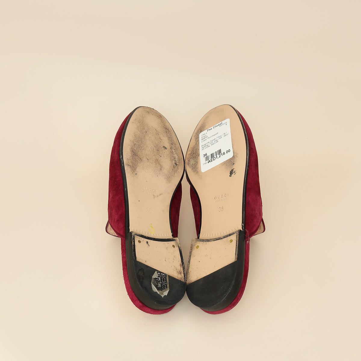Gucci Burgundy Princetown Mules 36-Gucci-THE CLOSET