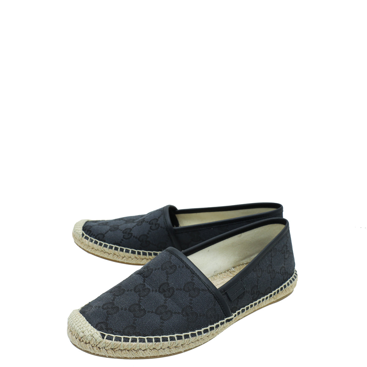 Gucci Black GG Flat Espadrille 37.5-Gucci-THE CLOSET