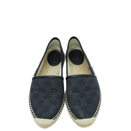 Gucci Black GG Flat Espadrille 37.5