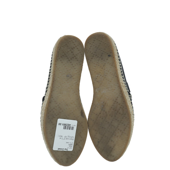 Gucci Black GG Flat Espadrille 37.5