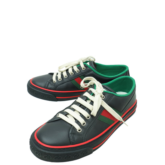 Gucci Black Tennis 1977 Web Sneaker 37.5