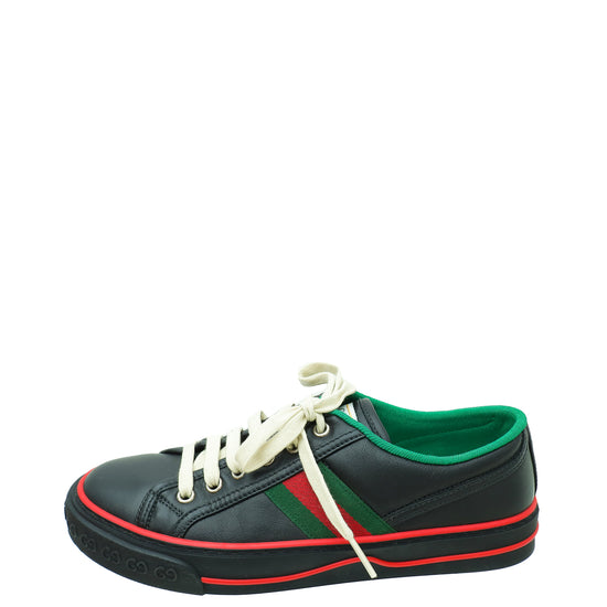 Gucci Black Tennis 1977 Web Sneaker 37.5