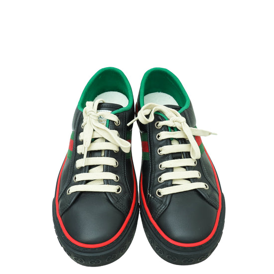 Gucci Black Tennis 1977 Web Sneaker 37.5