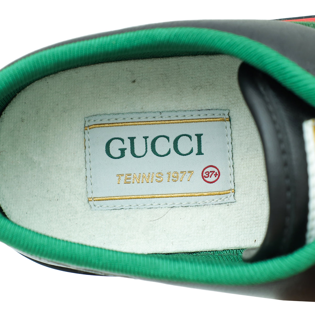 Gucci Black Tennis 1977 Web Sneaker 37.5