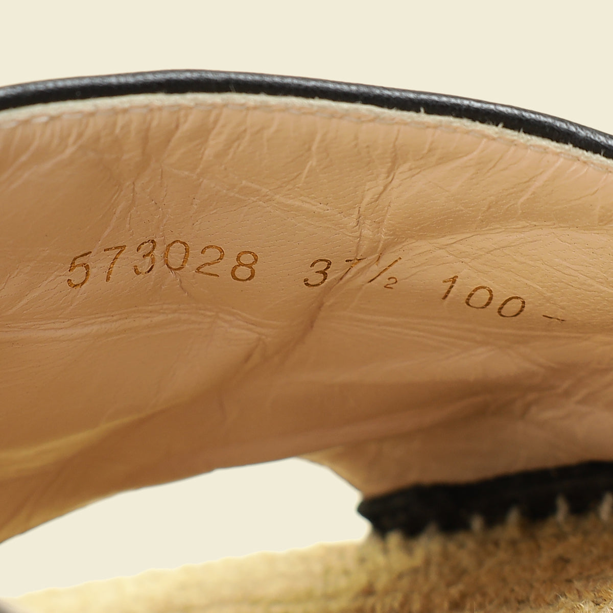 Gucci Black GG Marmont Espadrille Slide Sandals 37.5