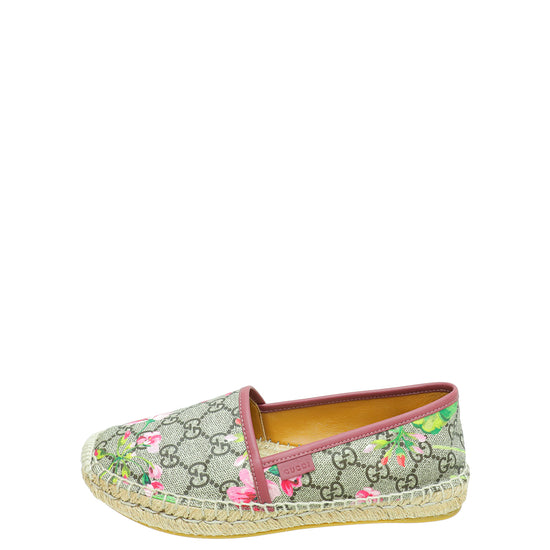 Gucci Bicolor GG Supreme Blooms Print Espadrille 37.5