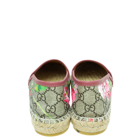 Gucci Bicolor GG Supreme Blooms Print Espadrille 37.5