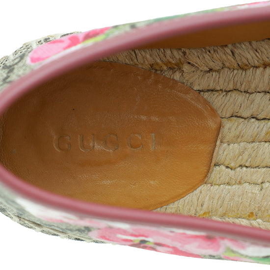 Gucci Bicolor GG Supreme Blooms Print Espadrille 37.5