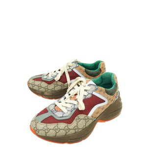 حذاء رياضي Gucci Tricolor Mix Monogram GG Rhyton مقاس 37.5 