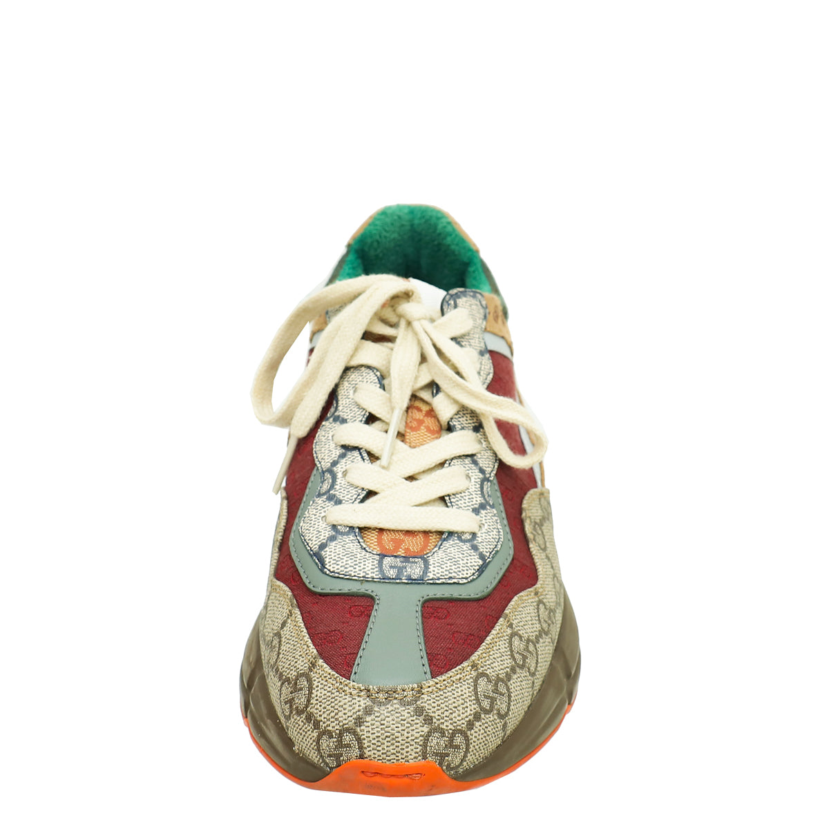 Gucci Rython Flag Gucci Tricolor Mix Monogram GG Rhyton Sneaker 37.5 – THE CLOSET