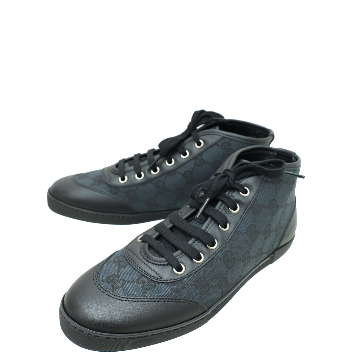 Gucci Black GG High Top Sneaker 37-Gucci-THE CLOSET