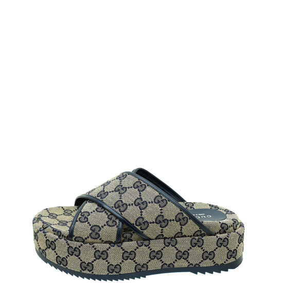 Gucci Bicolor GG Platform 30mm Sandal 37