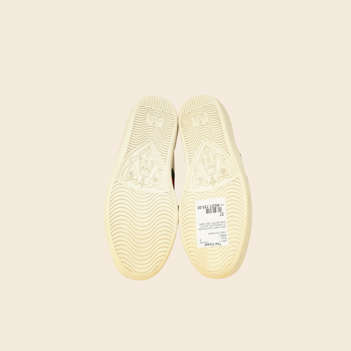 Gucci White Spiked Studded Ace Sneakers 37-Gucci-THE CLOSET