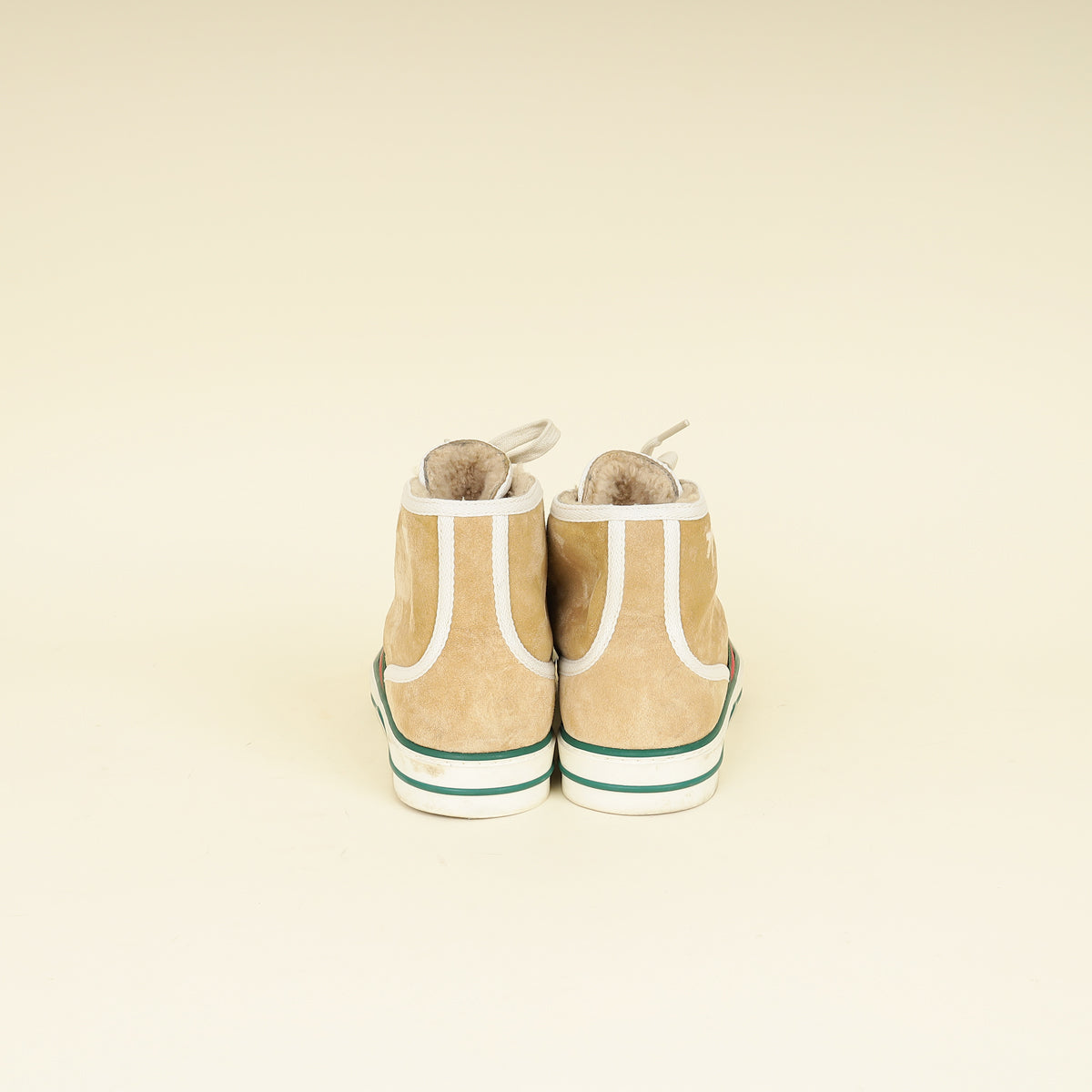 Gucci Beige Suede Tennis 1977 High Top Sneakers 37