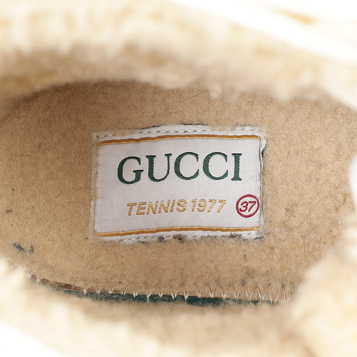 Gucci Beige Suede Tennis 1977 High Top Sneakers 37