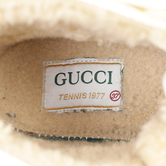Gucci Beige Suede Tennis 1977 High Top Sneakers 37